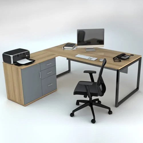 Activity Executive Desk with Side Cabinet