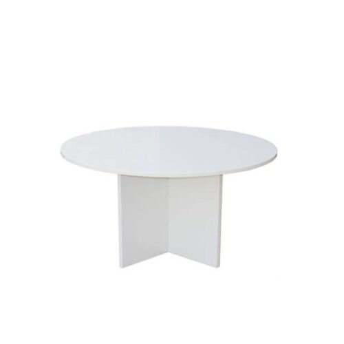 Motriz 1.1m Round Meeting Table – Gloss White