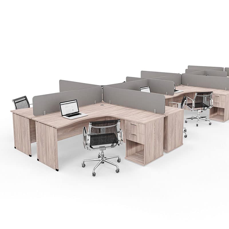 4-way Platinum Cluster Desks